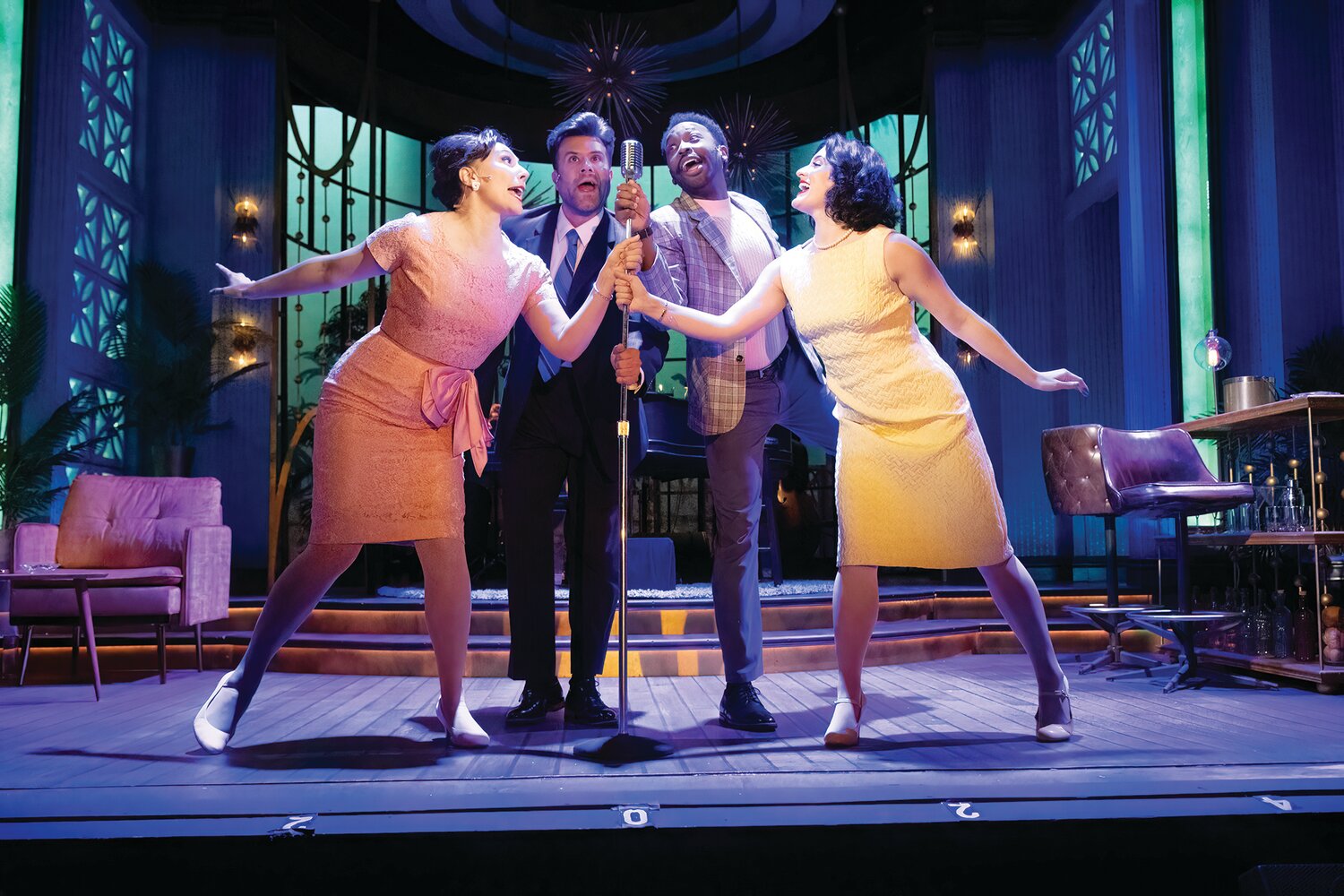 Lucy Horton, Danny Drewes, Christopher Brasfield, and Alyssa Giannetti in “MY WAY: A Musical Tribute To Frank Sinatra” at Theatre By The Sea thru June 11.
